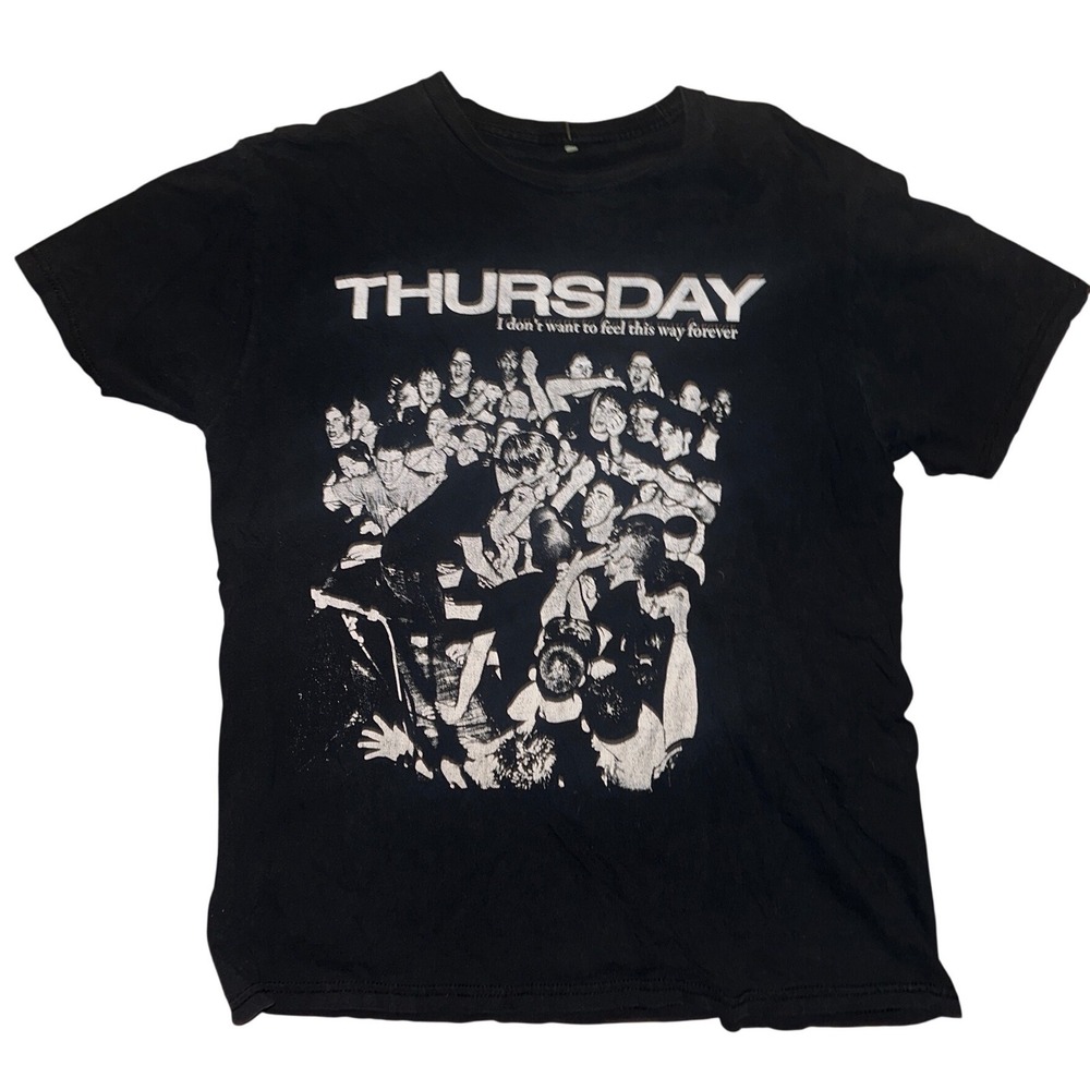 Thursday Band T-Shirt Black Emo Post-Hardcore Mosh Pit Graphic Tee Mens Large